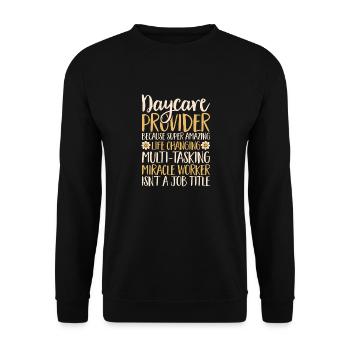 Éducateur d’enseignants en garderie - Sweat-shirt Unisexe - noir - Devant - Alina (178cm) & Michal (187cm)