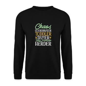Éducateur d’enseignants en garderie - Sweat-shirt Unisexe - noir - Devant - Alina (178cm) & Michal (187cm)