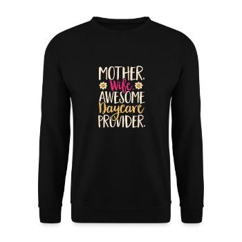 Éducateur d’enseignants en garderie - Sweat-shirt Unisexe - noir - Devant - Alina (178cm) & Michal (187cm)