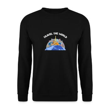 Travel the world - Unisex Pullover - Schwarz - Vorne - Alina (178cm) & Michal (187cm)