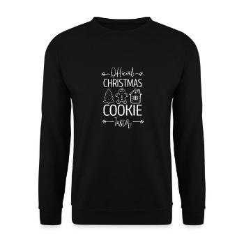 Offizieller Weihnachtsplätzchen-Verkoster Backen - Unisex Pullover - Schwarz - Vorne - Alina (178cm) & Michal (187cm)