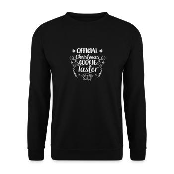 Offizieller Weihnachtsplätzchen-Verkoster Backen - Unisex Pullover - Schwarz - Vorne - Alina (178cm) & Michal (187cm)