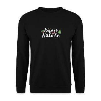 Buon Natale Italien Stolz Xmas Feiertag - Unisex Pullover - Schwarz - Vorne - Alina (178cm) & Michal (187cm)
