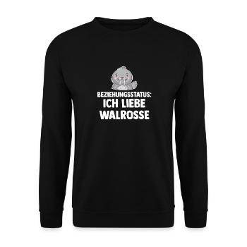 Walross - Unisex Pullover - Schwarz - Vorne - Alina (178cm) & Michal (187cm)