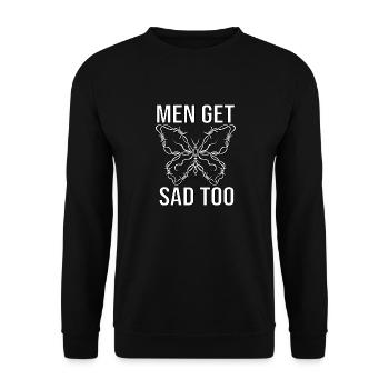 Men get sad too - Unisex Pullover - Schwarz - Vorne - Alina (178cm) & Michal (187cm)