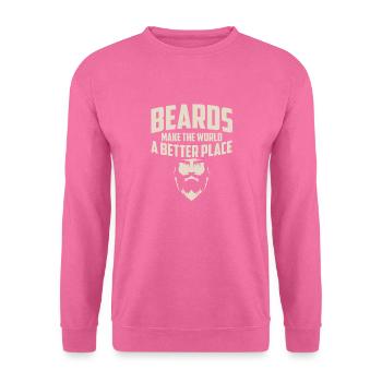 Pogonophile Beards Make The World A Better Place - Unisex Pullover - Pink - Vorne
