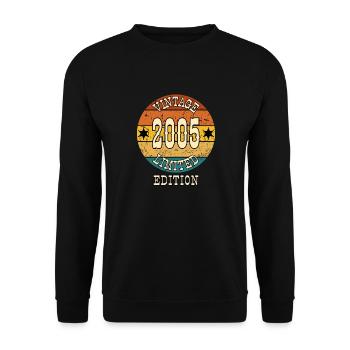2005 Vintage Retro Cadeau d’anniversaire - Sweat-shirt Unisexe - noir - Devant - Alina (178cm) & Michal (187cm)