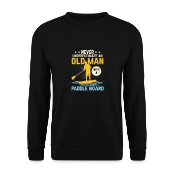 Never Underestimate An Old Man With A Paddle Board - Unisex Sweatshirt - black - Front - Alina (178cm) & Michal (187cm)