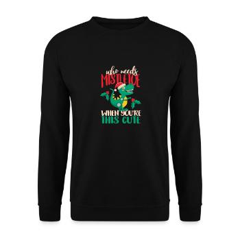 Wer braucht schon einen Mistelzweig, wenn man dies - Unisex Pullover - Schwarz - Vorne - Alina (178cm) & Michal (187cm)