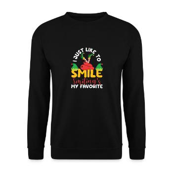 Je veux juste sourire Le sourire est à moi - Sweat-shirt Unisexe - noir - Devant - Alina (178cm) & Michal (187cm)