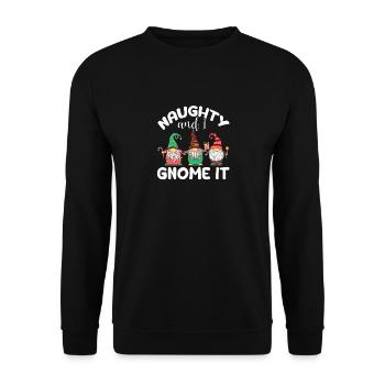 Frech und ich Gnom es lustig Weihnachten Familie - Unisex Pullover - Schwarz - Vorne - Alina (178cm) & Michal (187cm)