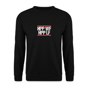 Happy Wife Happy Life - Unisex Pullover - Schwarz - Vorne - Alina (178cm) & Michal (187cm)