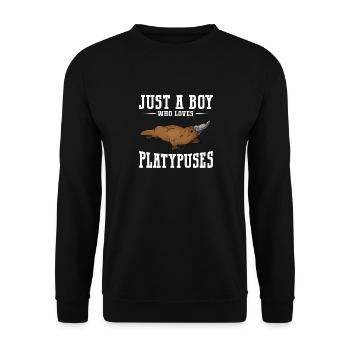 Platypus Schnabeltier - Unisex Pullover - Schwarz - Vorne - Alina (178cm) & Michal (187cm)