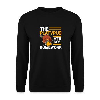 Platypus Schnabeltier - Unisex Pullover - Schwarz - Vorne - Alina (178cm) & Michal (187cm)