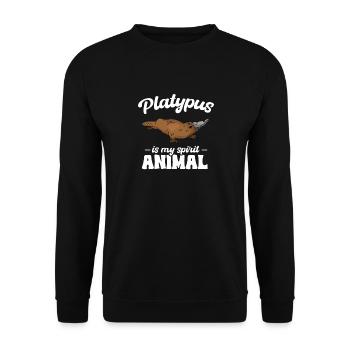 Platypus Schnabeltier - Unisex Pullover - Schwarz - Vorne - Alina (178cm) & Michal (187cm)