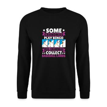 Grandmas Collect Baseball Cards Trader Women Grand - Sweat-shirt Unisexe - noir - Devant - Alina (178cm) & Michal (187cm)