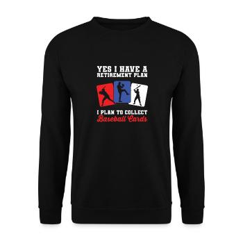 Trader Collector Men Funny I Plan To Collect Baseb - Sweat-shirt Unisexe - noir - Devant - Alina (178cm) & Michal (187cm)