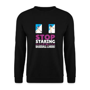 Trader Collector Funny Arrête de regarder ma balle de baseball - Sweat-shirt Unisexe - noir - Devant - Alina (178cm) & Michal (187cm)