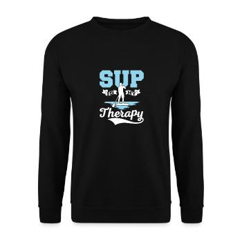 SUP Is My Therapy Stand Up Paddle Board - Unisex Sweatshirt - black - Front - Alina (178cm) & Michal (187cm)