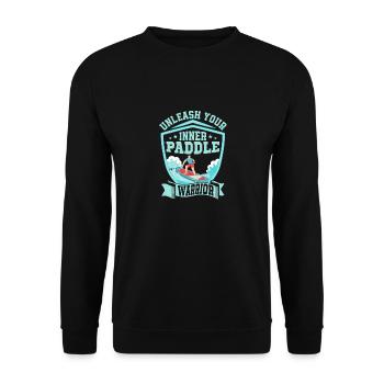 Unleash Your Inner Paddle Warrior Stand Up Paddle - Unisex Pullover - Schwarz - Vorne - Alina (178cm) & Michal (187cm)