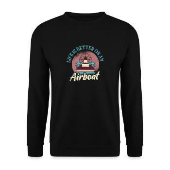 La vie est meilleure sur une hélice d’hydroglisseur Swamp Hydro - Sweat-shirt Unisexe - noir - Devant - Alina (178cm) & Michal (187cm)