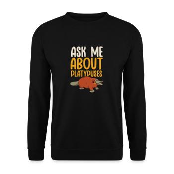 Platypus Schnabeltier - Unisex Pullover - Schwarz - Vorne - Alina (178cm) & Michal (187cm)