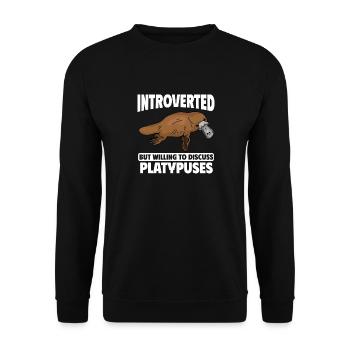 Platypus Schnabeltier - Unisex Pullover - Schwarz - Vorne - Alina (178cm) & Michal (187cm)