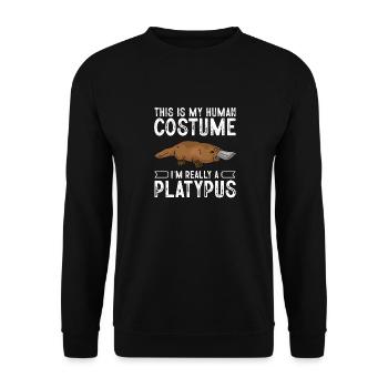 Platypus Schnabeltier - Unisex Pullover - Schwarz - Vorne - Alina (178cm) & Michal (187cm)