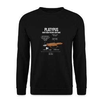 Platypus Schnabeltier - Unisex Pullover - Schwarz - Vorne - Alina (178cm) & Michal (187cm)