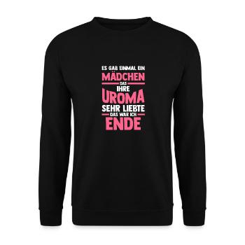 Urgroßmutter Urenkel Urenkelin Uroma - Unisex Pullover - Schwarz - Vorne - Alina (178cm) & Michal (187cm)