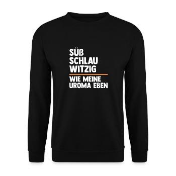 Urgroßmutter Urenkel Urenkelin Uroma - Unisex Pullover - Schwarz - Vorne - Alina (178cm) & Michal (187cm)