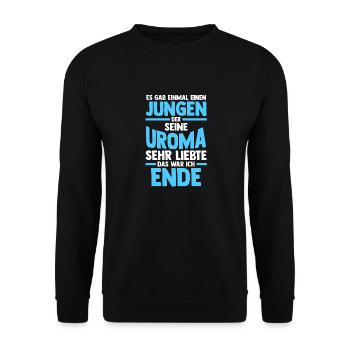 Urgroßmutter Urenkel Uroma - Unisex Pullover - Schwarz - Vorne - Alina (178cm) & Michal (187cm)