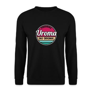 Urgroßmutter Uroma - Unisex Pullover - Schwarz - Vorne - Alina (178cm) & Michal (187cm)