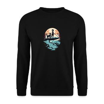 French Bulldog | SUP Stand Up Paddling Surf Girl - Unisex Sweatshirt - black - Front - Alina (178cm) & Michal (187cm)