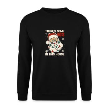 Il y a des Ho dans cette maison drôle de Noël - Sweat-shirt Unisexe - noir - Devant - Alina (178cm) & Michal (187cm)