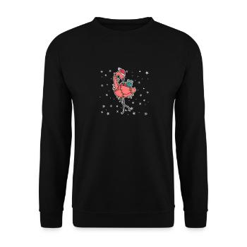 Drôles de Noël Noël Lumières de Noël - Sweat-shirt Unisexe - noir - Devant - Alina (178cm) & Michal (187cm)