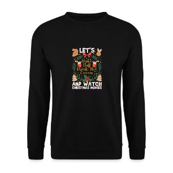 Let's bake, drink hot cocoa - Unisex Sweatshirt - black - Front - Alina (178cm) & Michal (187cm)
