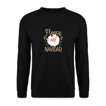 Toison Feliz Navidad Lama Mouton de Noël - Sweat-shirt Unisexe - noir - Devant - Alina (178cm) & Michal (187cm)