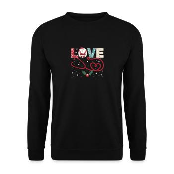 J’adore CNA Life Bonhomme de neige Père Noël drôle - Sweat-shirt Unisexe - noir - Devant - Alina (178cm) & Michal (187cm)