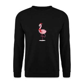 Funny Christmas Santa Hat Xmas Lights - Unisex Sweatshirt - black - Front - Alina (178cm) & Michal (187cm)