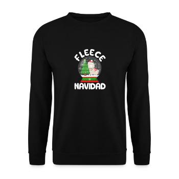 Fleece Feliz Navidad Llama Christmas Sheep - Unisex Sweatshirt - black - Front - Alina (178cm) & Michal (187cm)