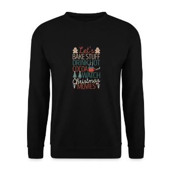 Let's bake, drink hot cocoa - Unisex Sweatshirt - black - Front - Alina (178cm) & Michal (187cm)