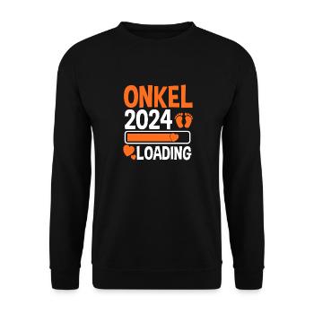 Werdender Onkel 2025 - Unisex Pullover - Schwarz - Vorne - Alina (178cm) & Michal (187cm)