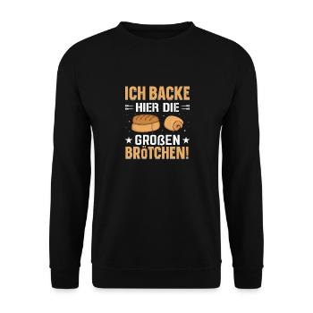 Brötchen Bäcker Bäckerei - Unisex Pullover - Schwarz - Vorne - Alina (178cm) & Michal (187cm)
