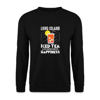 Long Island Iced Tea Is Just Another Word For Happ - Unisex Sweatshirt - black - Front - Alina (178cm) & Michal (187cm)