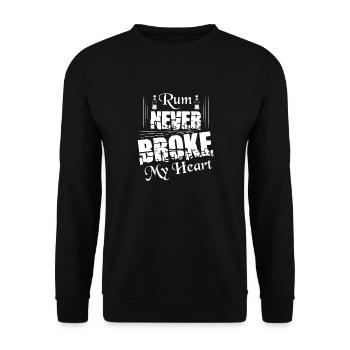 Rum Never Broke My Heart Alcohol Drinking - Unisex Sweatshirt - black - Front - Alina (178cm) & Michal (187cm)