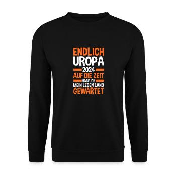 Werdender Uropa 2033 - Unisex Pullover - Schwarz - Vorne - Alina (178cm) & Michal (187cm)