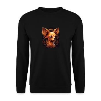 Chihuahua | Colorful Art Dog Puppy - Unisex Sweatshirt - black - Front - Alina (178cm) & Michal (187cm)