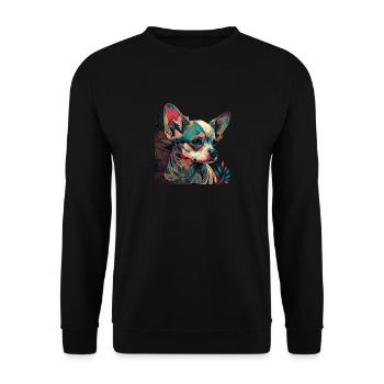 Chihuahua | Colorful Art Dog Puppy - Unisex Sweatshirt - black - Front - Alina (178cm) & Michal (187cm)