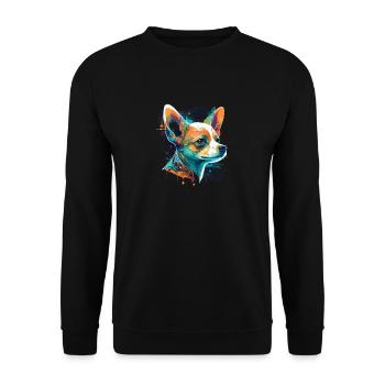 Chihuahua | Colorful Art Dog Puppy - Unisex Sweatshirt - black - Front - Alina (178cm) & Michal (187cm)
